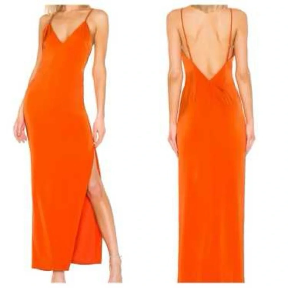NBD Revolve Mona Silky Gown in Orange Size Small